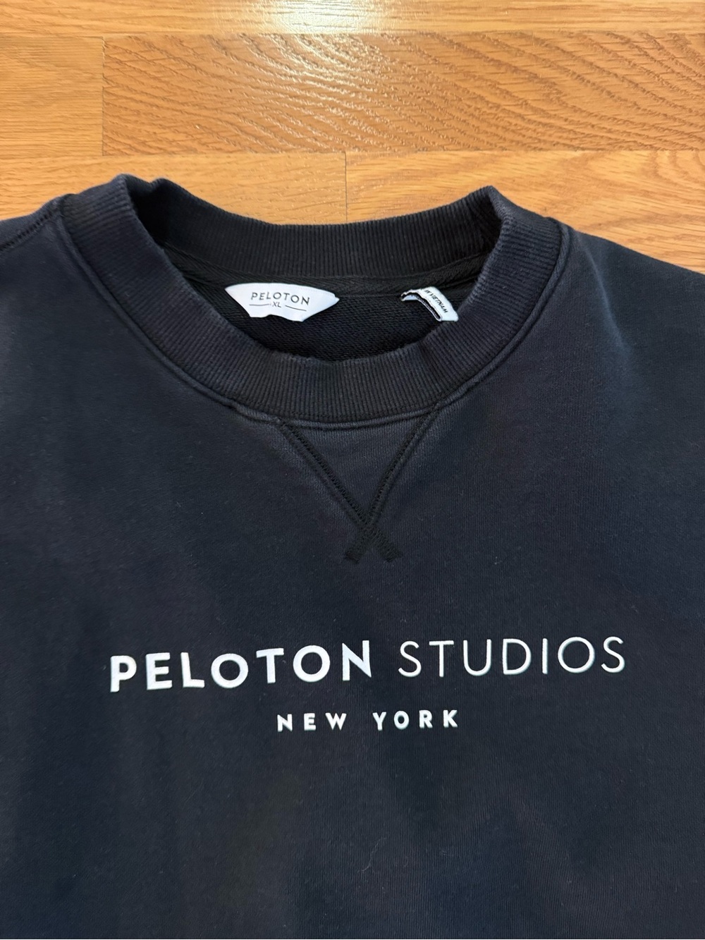 Peloton Black Crewneck Sweatshirt with White Logo
